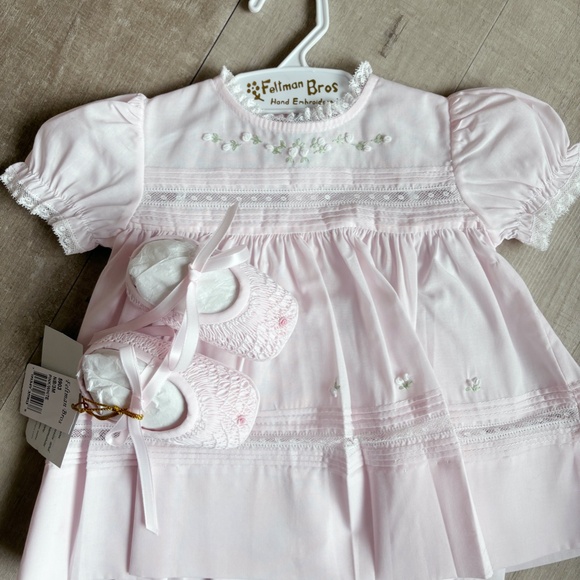 Pink Floral Bullion Dress Feltman Brothers Embroidery Lace New With Tag - Picture 6 of 8